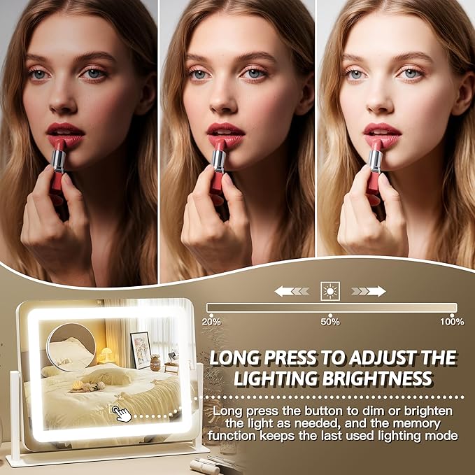 FENNIO Vanity Mirror with Lights, 3 Color Modes & Brightness Adjustable - Image 3