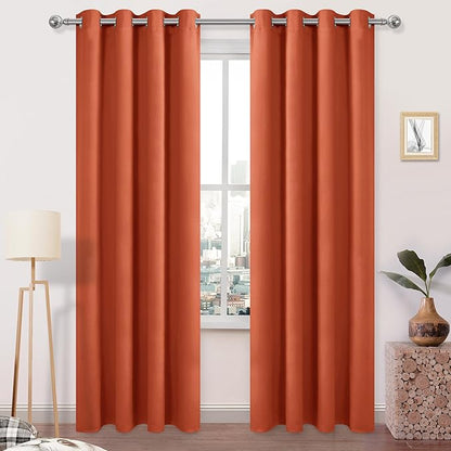 DWCN Black Out Curtains 84 Inch Long 2 Panels, Thermal Light Blocking Room by DWCN