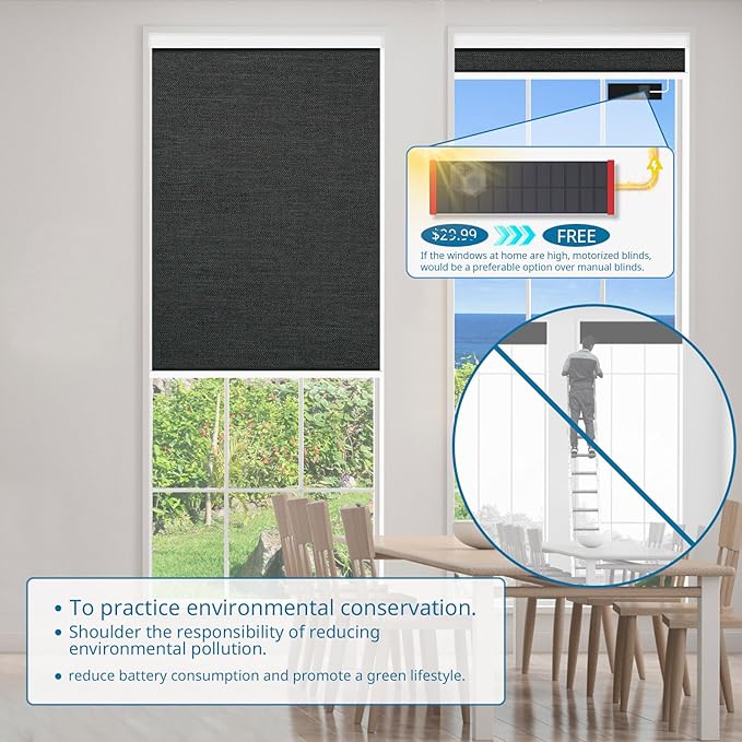 DENFOON Motorized Blinds with Remote Control, Custom Blackout Smart Blinds - Image 2