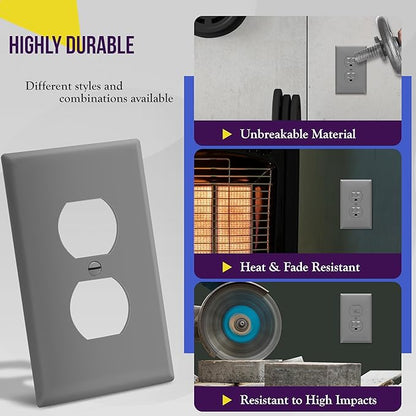 ENERLITES Duplex Receptacle Outlet Wall Plate, Electrical Outlet Cover - Image 4