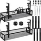 2 Pack Under Desk Cable Management Tray, 15 Inch No Drill Metal Mesh Organizer by Unknown