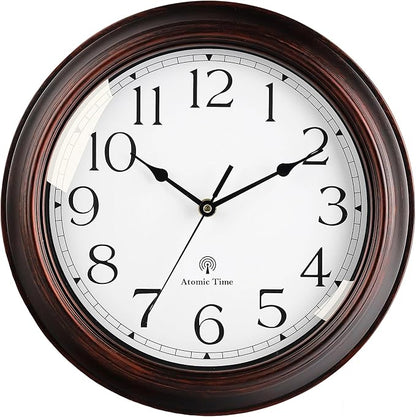 KECYET Atomic Wall Clock 10 Inch, Silent Non-Ticking Vintage Clock Battery by KECYETWALLCLOCK