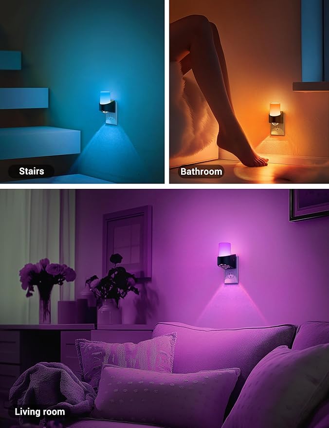 JandCase LED Night Lights Plug into Wall, Color Changing Night Light - Image 5