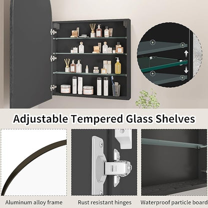Arched Medicine Cabinet with Mirror, Bathroom Medicine Cabinet with Mirror Wall - Image 4