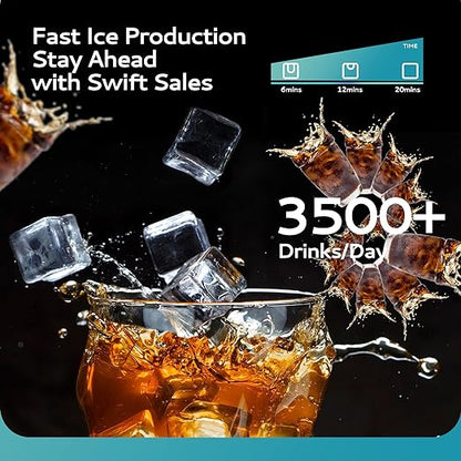 EUHOMY Commercial Ice Maker Machine 400Lbs/24H, SECOP Compressor&ETL Approval - Image 3