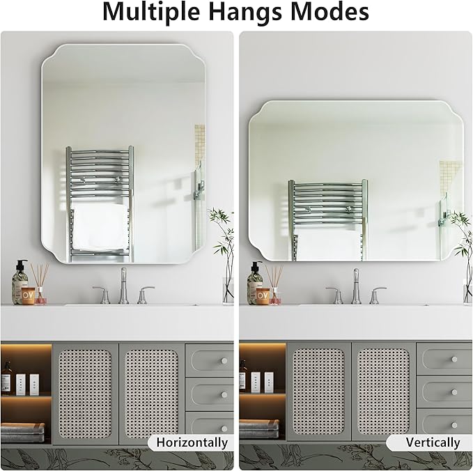 Bathroom Mirrors for Over Sink, Frameless Mirrors for Wall, 24x32 Inch Beveled - Image 6