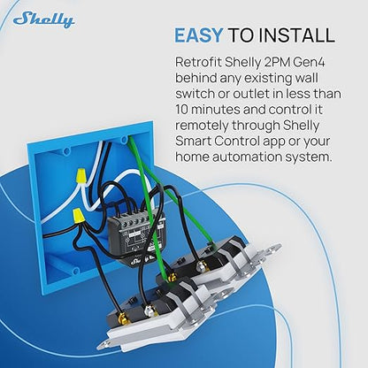 Shelly 2PM Gen4 | Wi-Fi, Zigbee & Matter 2-Channel Smart Relay Switch - Image 3