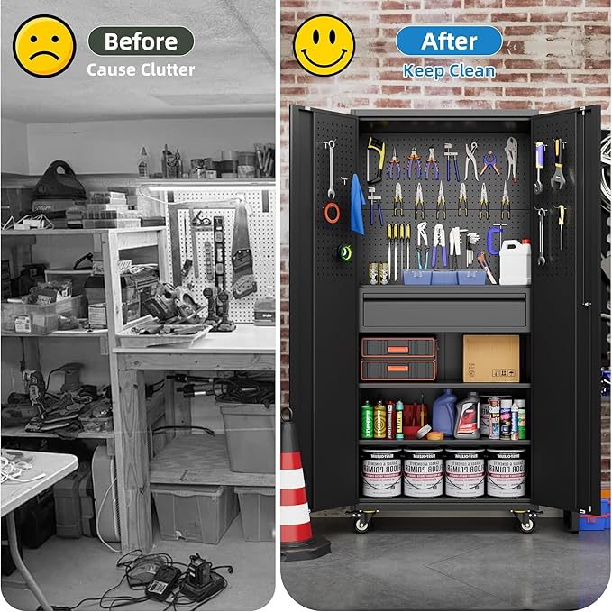 SUXXAN 71" Metal Garage Storage Cabinet - Image 6