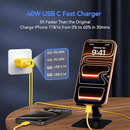 USB C Wall Fast Charger Block, 40W 4-Port Type C Chargers Fast Charging Blocks - Image 2