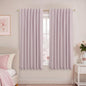 KOUFALL Short Pink Linen Blackout Curtains by KOUFALL