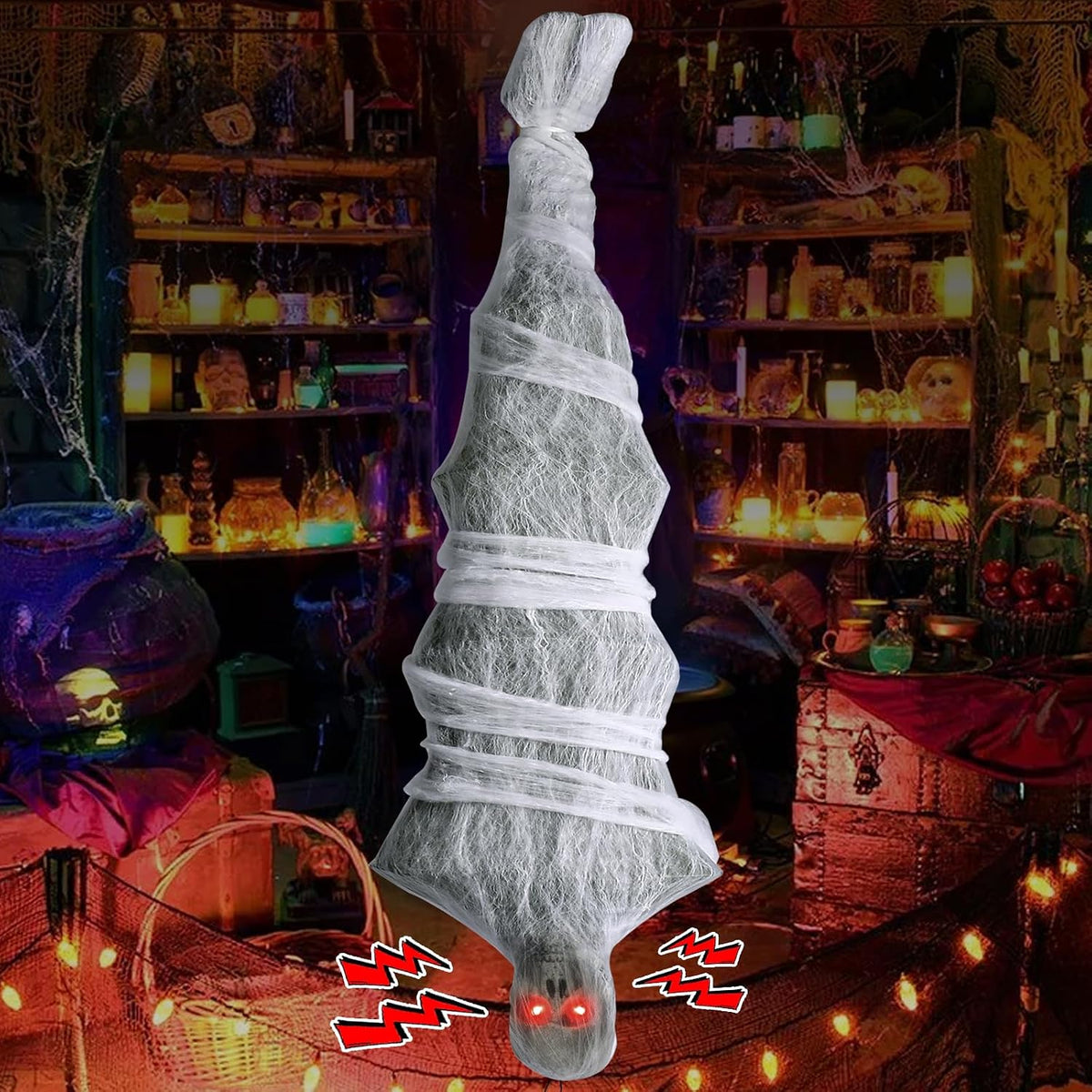 Halloween Decorations, 72 inches Scary Hanging Cocoon Corpse Props with Spook...