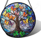 DASTOLL Stained Glass Window Hanging, Butterfly Tree Clover Sun Catchers Glass by DASTOLL