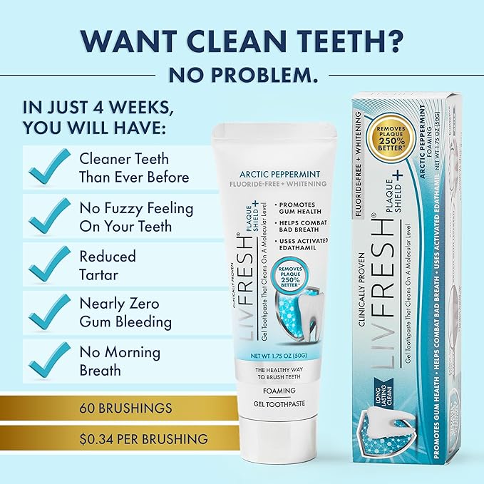LIVFRESH Toothpaste Gel, Clinically Proven to Remove Plaque 250% Better - Image 8