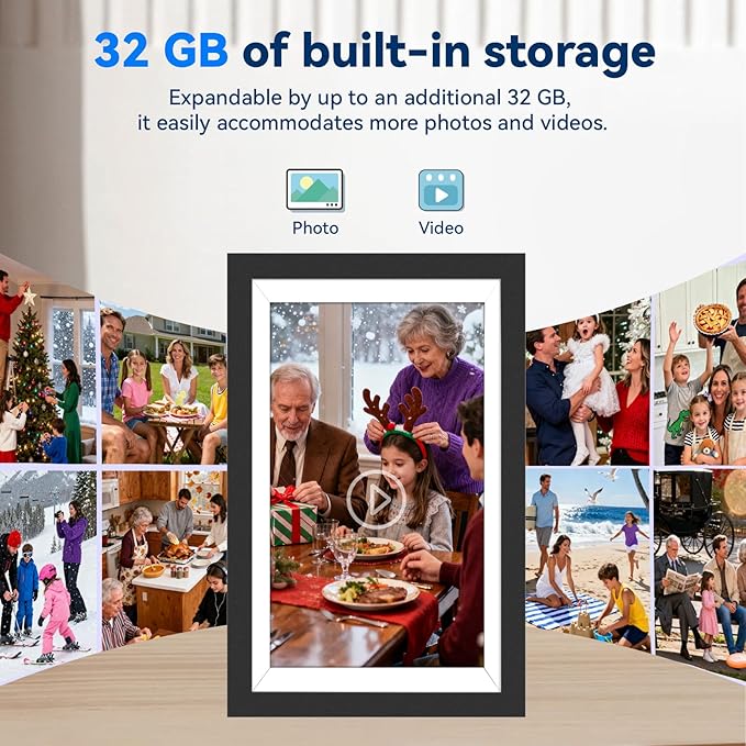 UHALE Battery Power Digital Picture Frame, 10.1'' 1920x1080 HD IPS Touch Screen - Image 2