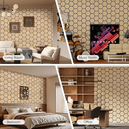 Hexagon Acoustic Wall Panels, Self-Adhesive Sound Absorbing Wall Panel by ARMURO - Image 8