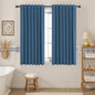 KOUFALL Bathroom Curtains Window, Coastal Ocean Blue Linen Black Out Short by KOUFALL