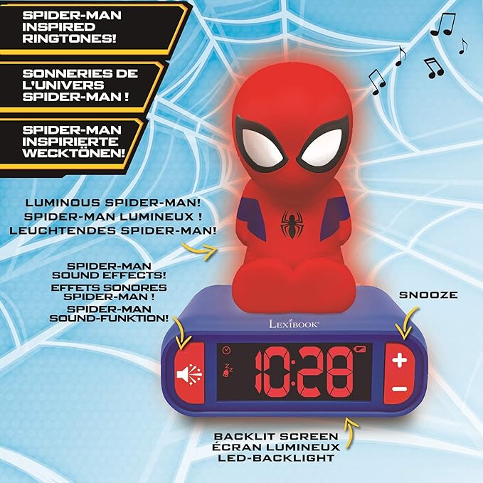 LEXiBOOK - Marvel Spider-Man Digital Alarm Clock - Boys Clock - Luminous - Image 3