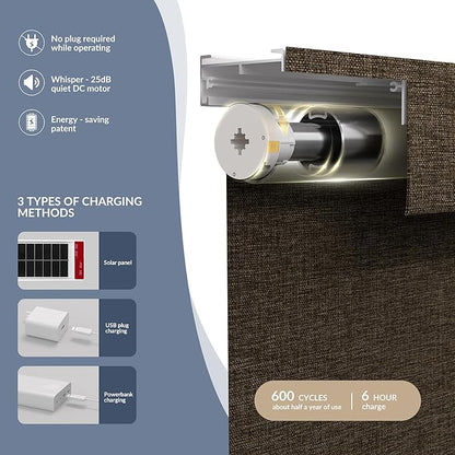 Boolegon Motorized 100% Blackout Roller Blinds - Image 2