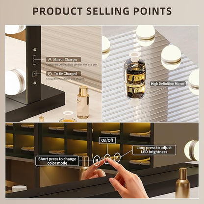 Vanity Mirror with Lights Lighted Makeup Mirror with Dimmable LED Bulbs - Image 5