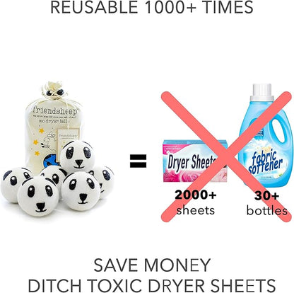 Friendsheep Wool Dryer Balls, Organic Reusable Fabric Softener Alternative - Image 2