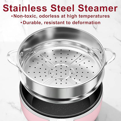 Dezin Hot Pot Electric with Steamer Upgraded, Non-Stick Sauté Pan, Rapid - Image 3