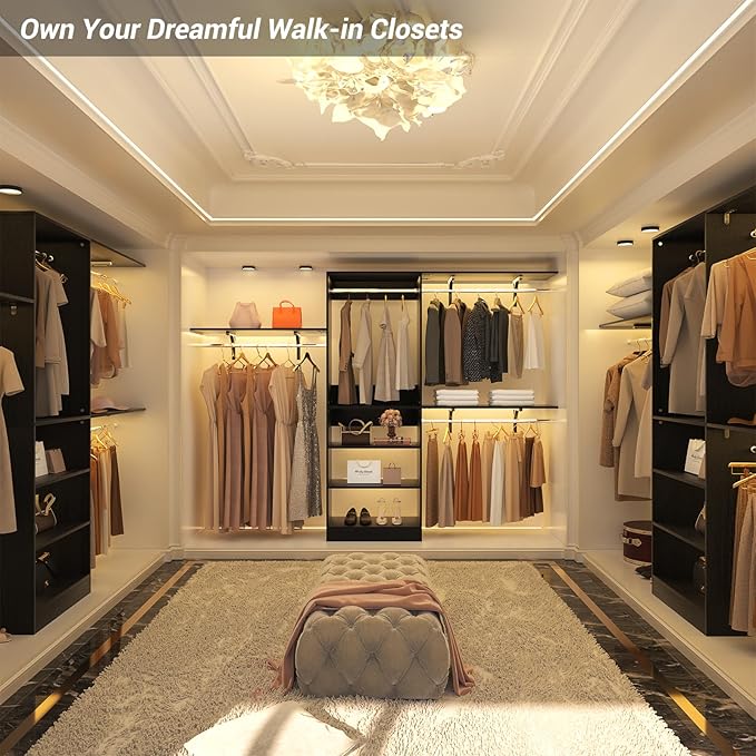 8FT Closet System with Shelves, Wall Mount Bedroom Wardrobe Walk-in Closet - Image 8