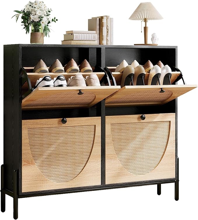 IRONCK Rattan Shoe Cabinet Storage by IRONCK