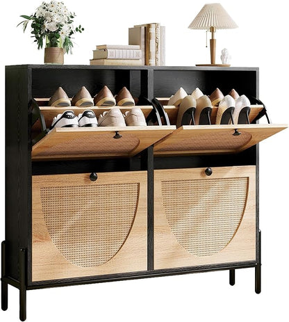 IRONCK Rattan Shoe Cabinet Storage by IRONCK