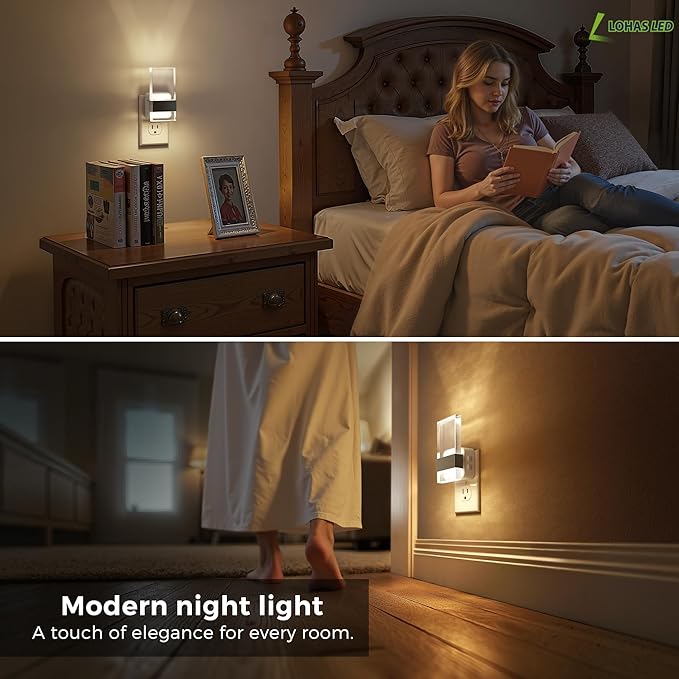 L LOHAS LED Night Light, 2 Pack Adjustable Color Temperature Night Lights Plug - Image 6