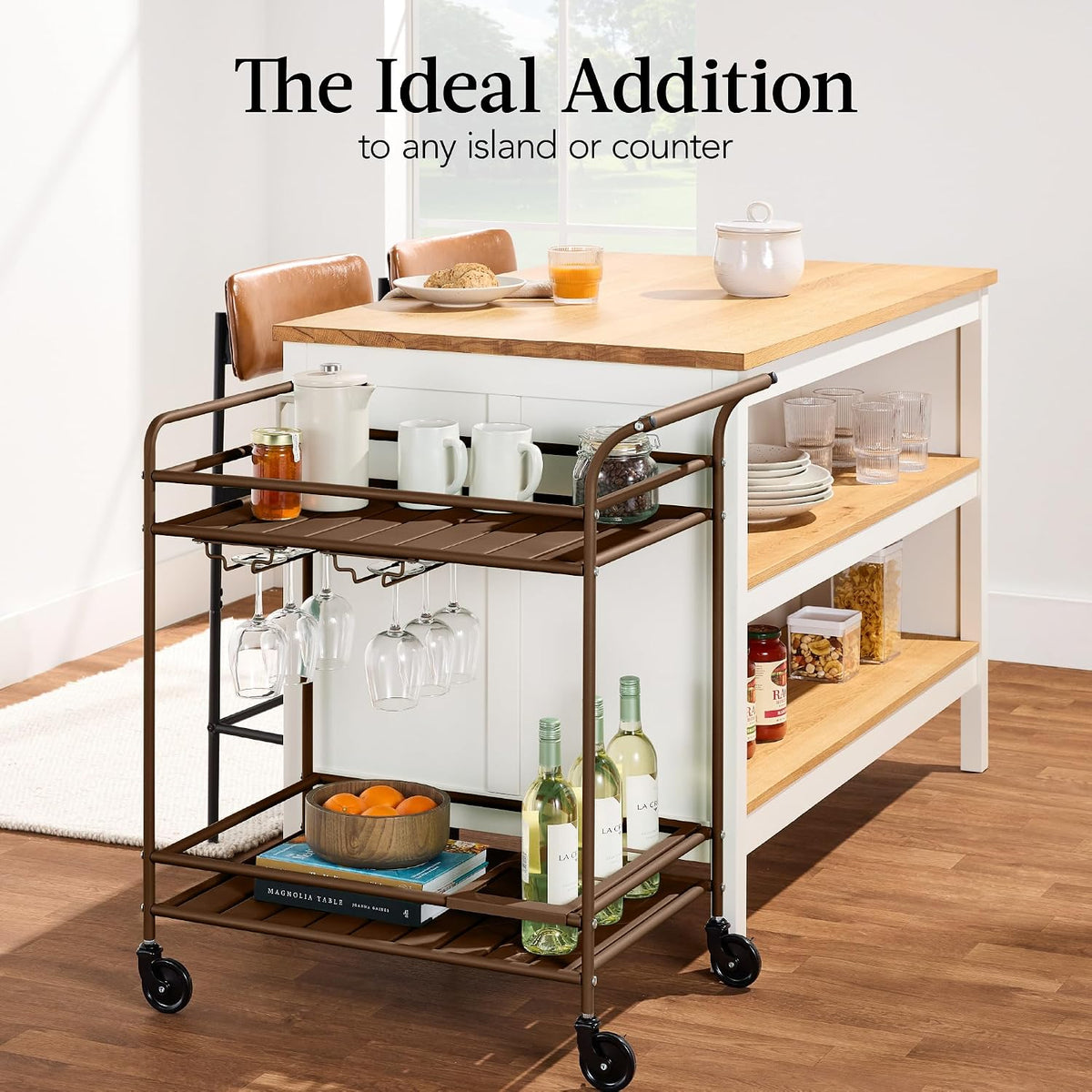 Best Choice Products Rolling Bar Cart, Mobile Home Bar Serving Cart, Serving ...