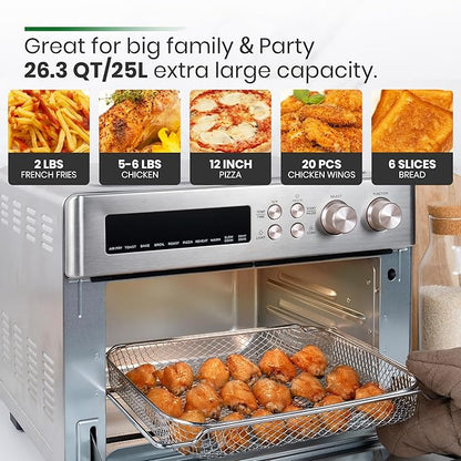 VAL CUCINA Infrared Heating Air Fryer Toaster Oven, Extra Large Countertop - Image 7