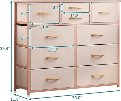 LUMTOK 10-Drawer Dresser, Fabric Storage Dressers Drawers - Image 3