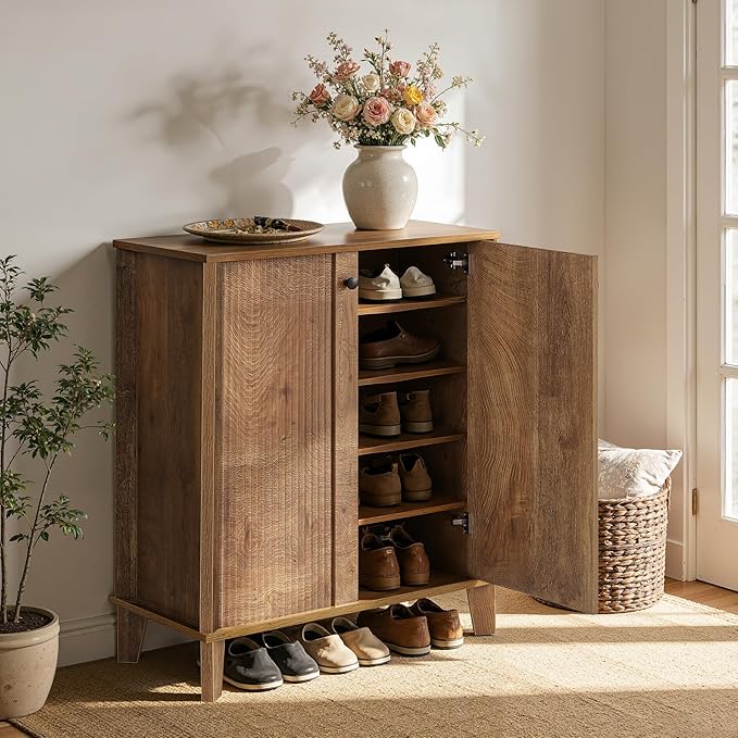 LITTLE TREE Shoe Cabinet with Doors, 5-Tier Shoe Cabinet - Image 3