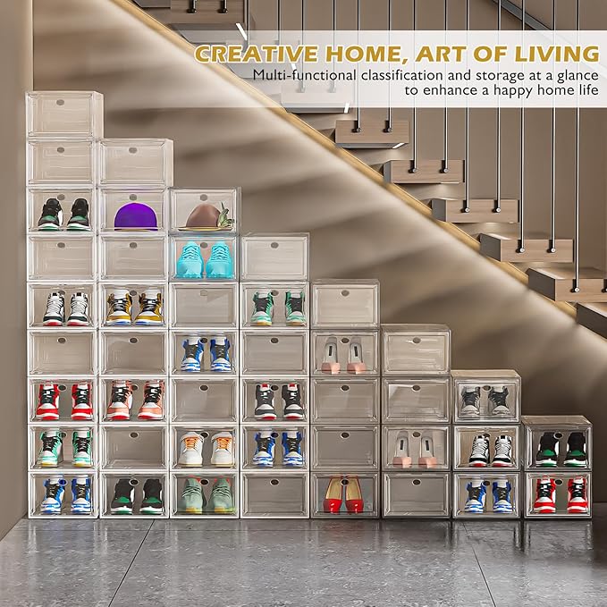 12 Pack Clear Shoe Storage Organizer - Image 2