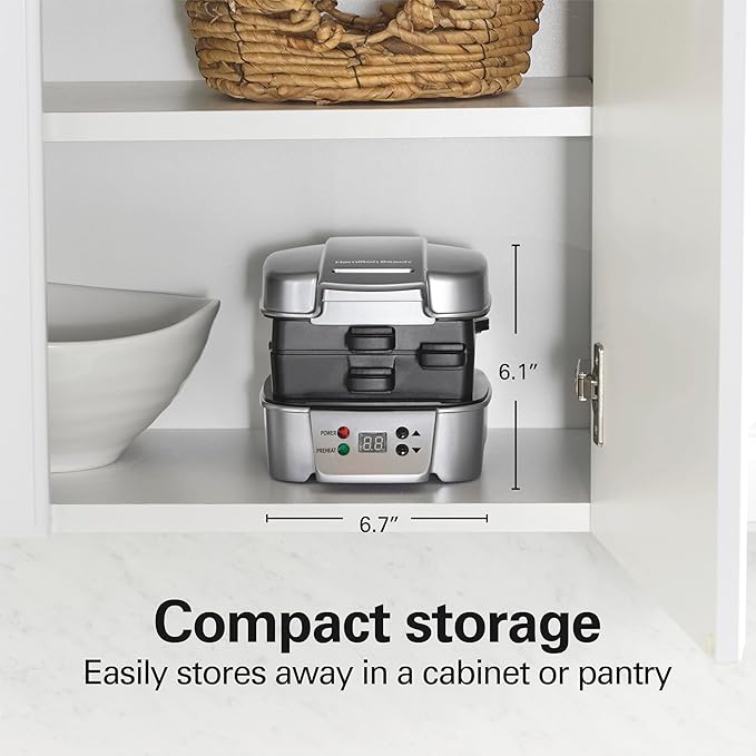 Hamilton Beach Sandwich Stacker Customizable Hot Sandwich Maker, 24 Sq. In. - Image 7