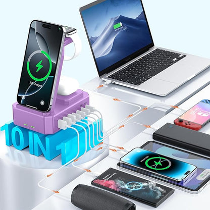 300W Charging Station for Multiple Devices Apple, Zutspzss 10 in 1 Wireless - Image 3