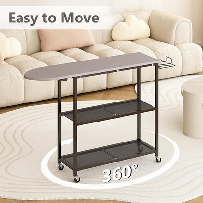 GILLAS Ironing Board with 2 Tier Storage Basket, Movable Ironing Board Full Size - Image 6