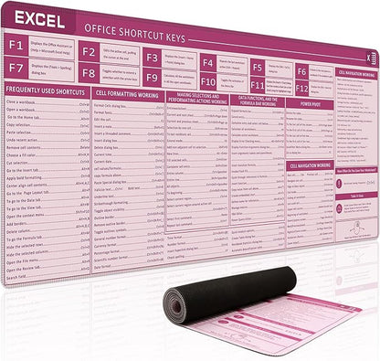 Baziabbo Office Desk Mat, Excel Cheat Sheet Keyboard Mat, Excel Shortcut Desk by Unknown