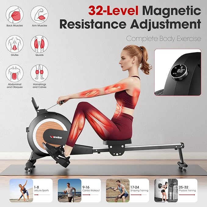 Rowing Machine for Home, Magnetic Rower Machine, 350 LB Weight Capacity - Image 8