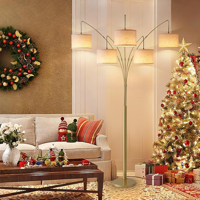 Fansdrick Gold Floor Lamps for Living Room, 4000LM Super Bright Arc Floor Lamp - Image 2