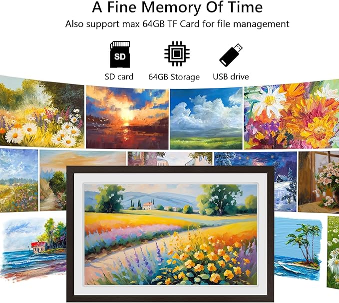 FRAMEO 21.5 inch Large Digital Photo Frame Touch Screen 32GB WiFi Smart Picture - Image 8