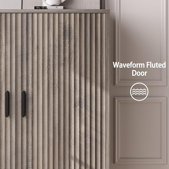 4-Tier Fluted Shoe Cabinet - Image 6