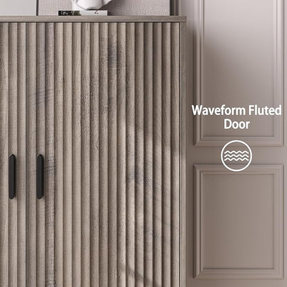 4-Tier Fluted Shoe Cabinet - Image 6