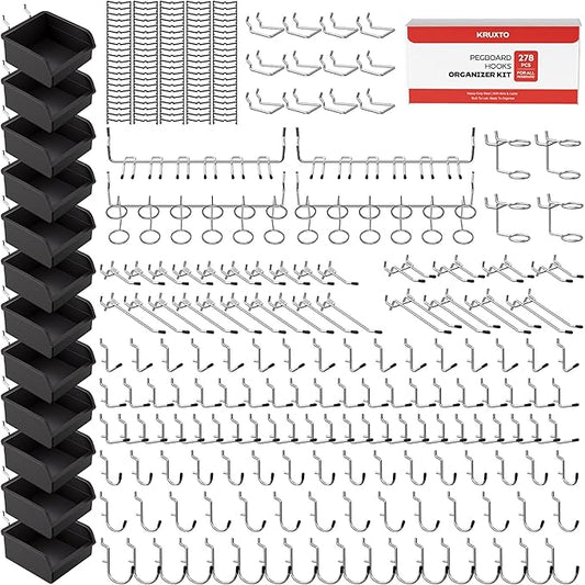 278PCS Upgraded Pegboard Hooks Assortment, Peg Board Organizer Accessories by Unknown