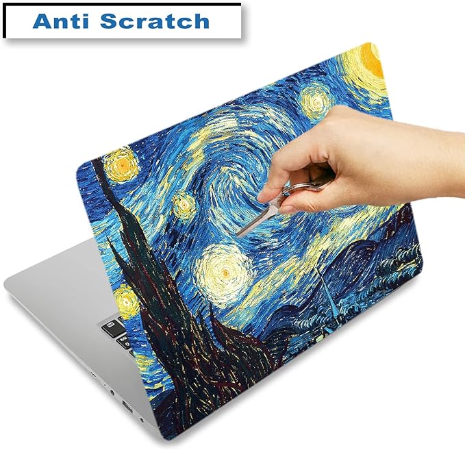 Laptop Skin Sticker Decal, Waterproof Removable, Van Gogh Starry Night - Image 3