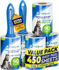 PetLovers Extra Sticky Lint Roller Mega Value Set 450 Sheets by PetLovers