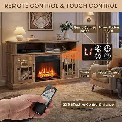 SIMOE 48 Inch Electric Fireplace TV Stand, TV Console - Image 6