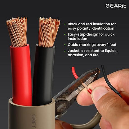 GEARit Outdoor Speaker Wire CL3 Rated, 16 Gauge Speaker Wire, Speaker Cable 100 - Image 2