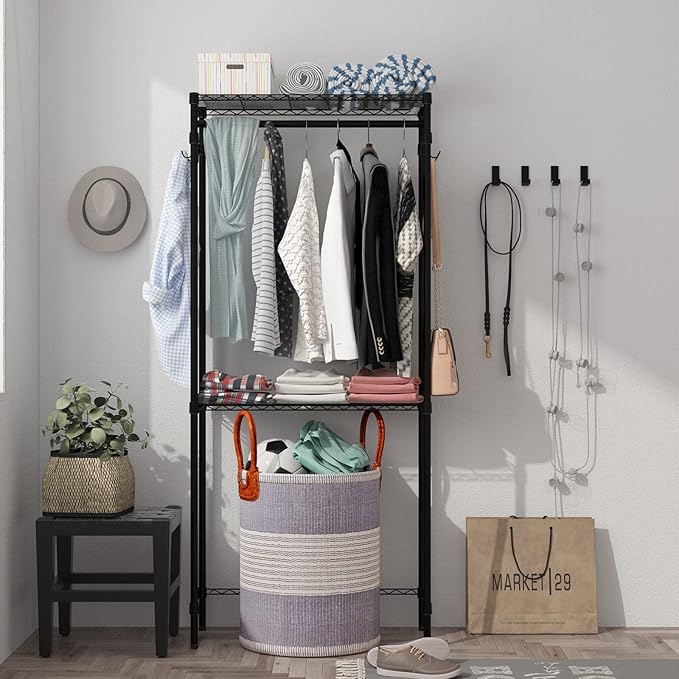 Xiofio Washer and Dryer Storage Shelf, Clothes Drying Rack, 2 Tier Adjustable - Image 4