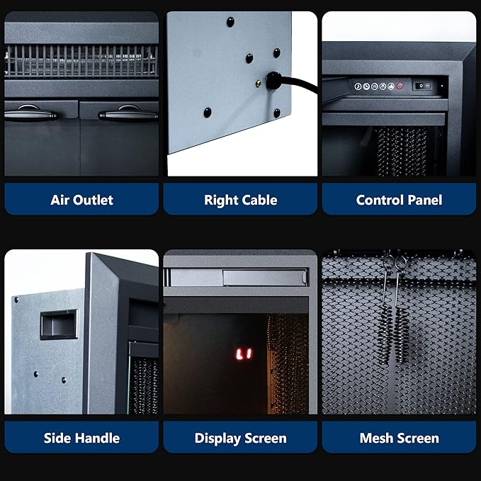 25.4 Inches Electric Fireplace Insert, 750W/1500W Fireplace Heater - Image 4